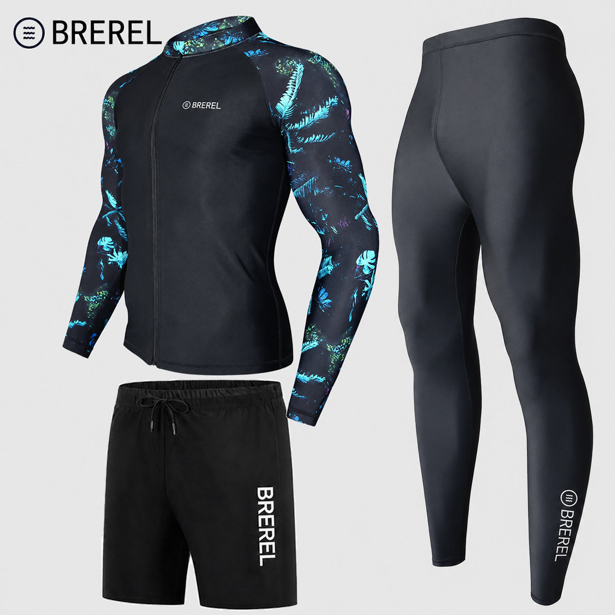 Sun Protection Swimsuit Men's Surfing Suit Split Quick-Drying Tight Jellyfish Suit Snorkeling Suit Wetsuit Full Body Long-Sleeved Trousers
