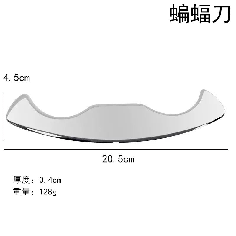 Factory direct stainless steel large heart-shaped scraping plate hand face scraping metal massage beauty tools wholesale