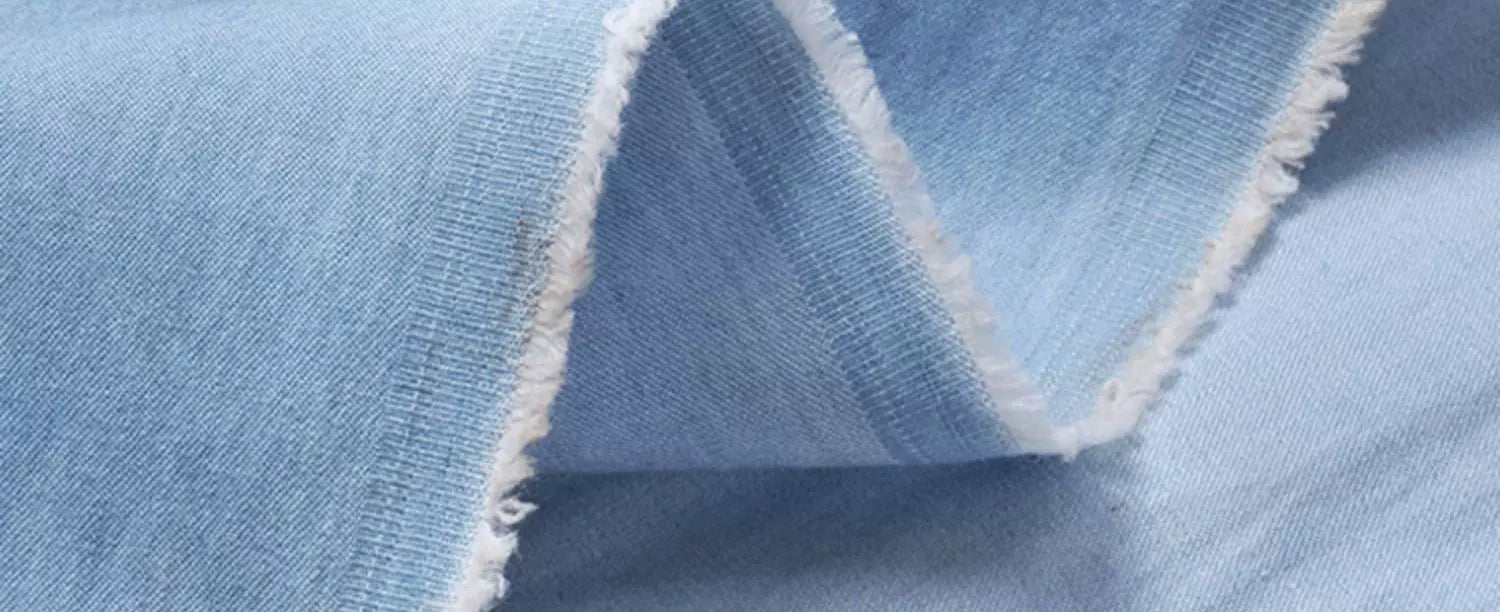 Washed Denim Jeans Fabric Cotton By The Meter for Needlework Dress Skirt Shirt Jacket Pants Diy Sewing Wearable Soft Cloth Blue