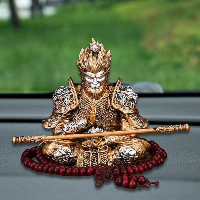 Black God Monkey King Monkey King Car Victory Car Ornaments Accessories Central Console Decoration Men's Car Handwork