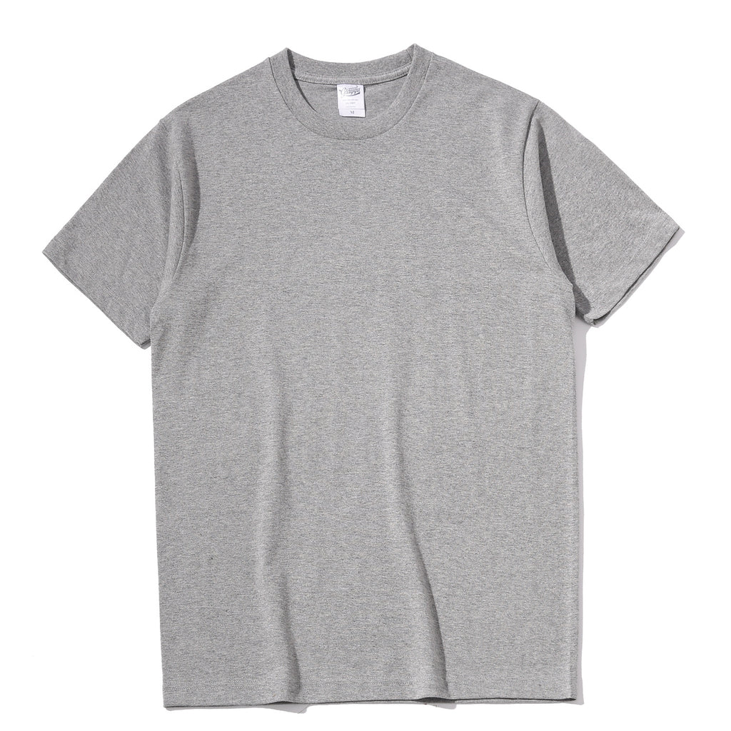 230g 40 Count Xinjiang Combed Cotton Heavyweight Pure Cotton Short-Sleeved T-Shirt for Men and Women Pure Color Round Neck White T-Shirt Bottoming Shirt