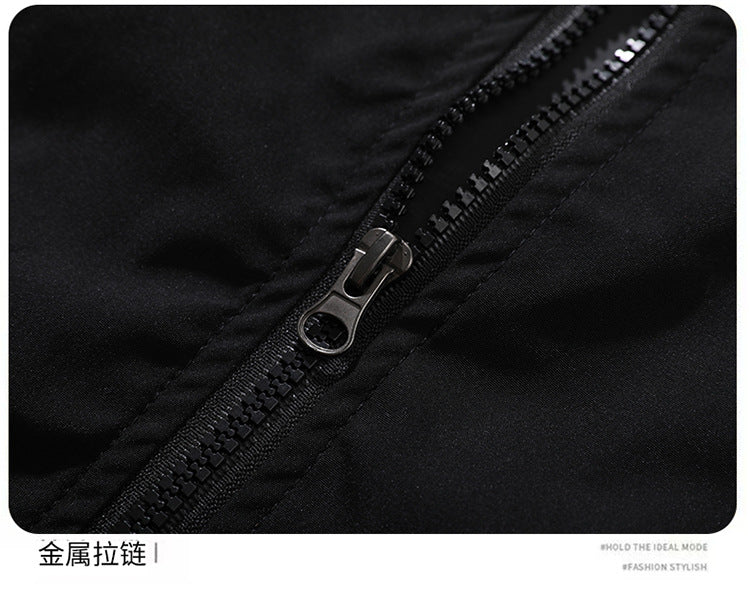 Russian Foreign Trade Trendy Brand Reflective Patchwork Stand-Up Collar Jacket Spring and Autumn Loose Sports Casual Jacket for Men