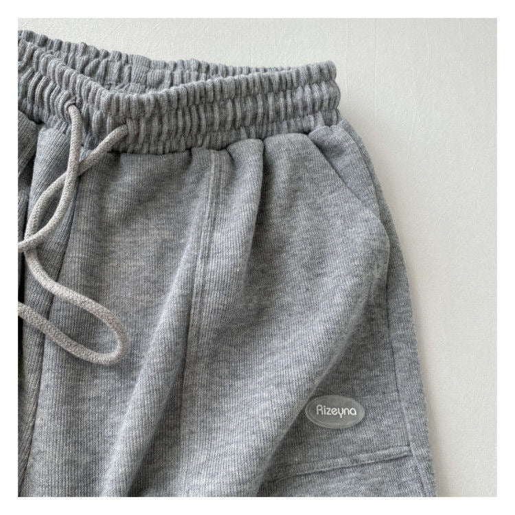 Women's Korean version of loose wide-leg drawstring A-line pants with a slim waist slim fit casual home versatile sports shorts