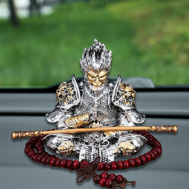 Black God Monkey King Monkey King Car Victory Car Ornaments Accessories Central Console Decoration Men's Car Handwork
