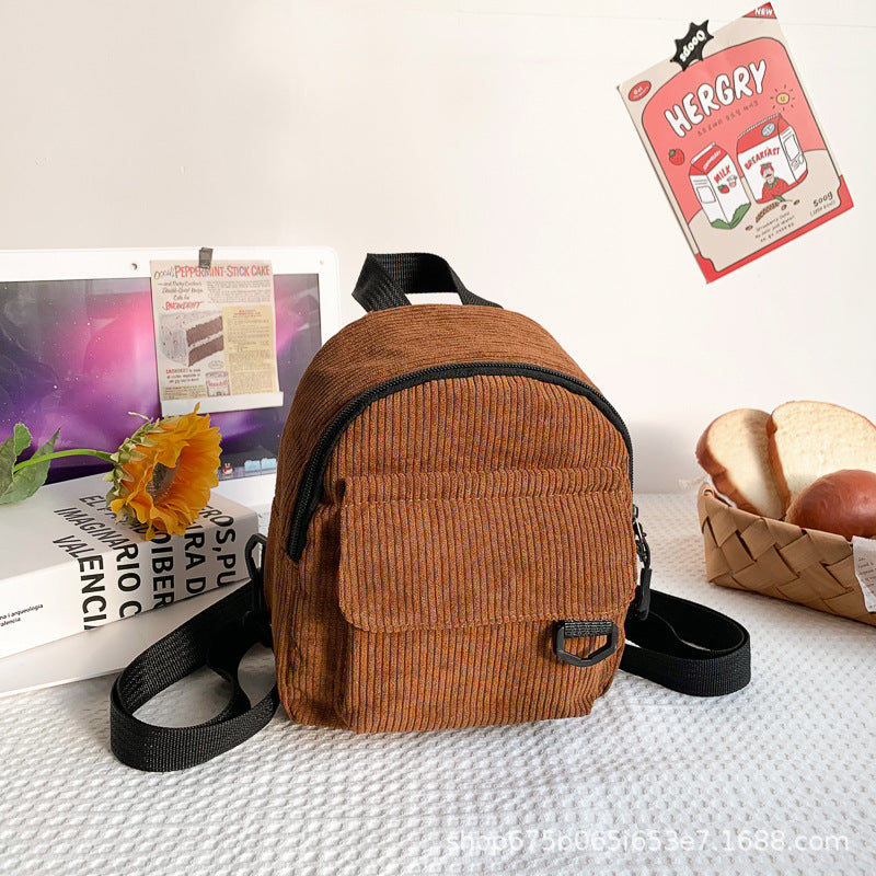 Wholesale/Mini Backpack ins Super Hot Cute OL Commuter Small Cosmetic Bag Striped Textured Student All-match Schoolbag