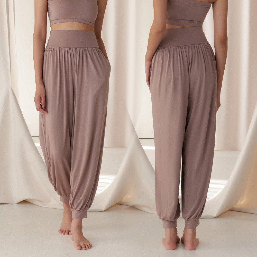 2025 Spring New Yoga Trousers Women's Loose Leg Bloomers Breathable Pilates Dance Fitness Sports Pants