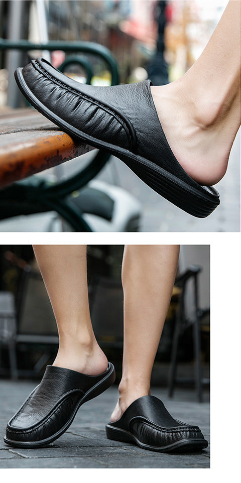Cross-Border New Large Size Sandals for Summer Indoor and Outdoor Wear Home Men's Fashion Soft-Soled Half-Slippers Factory Direct Sales