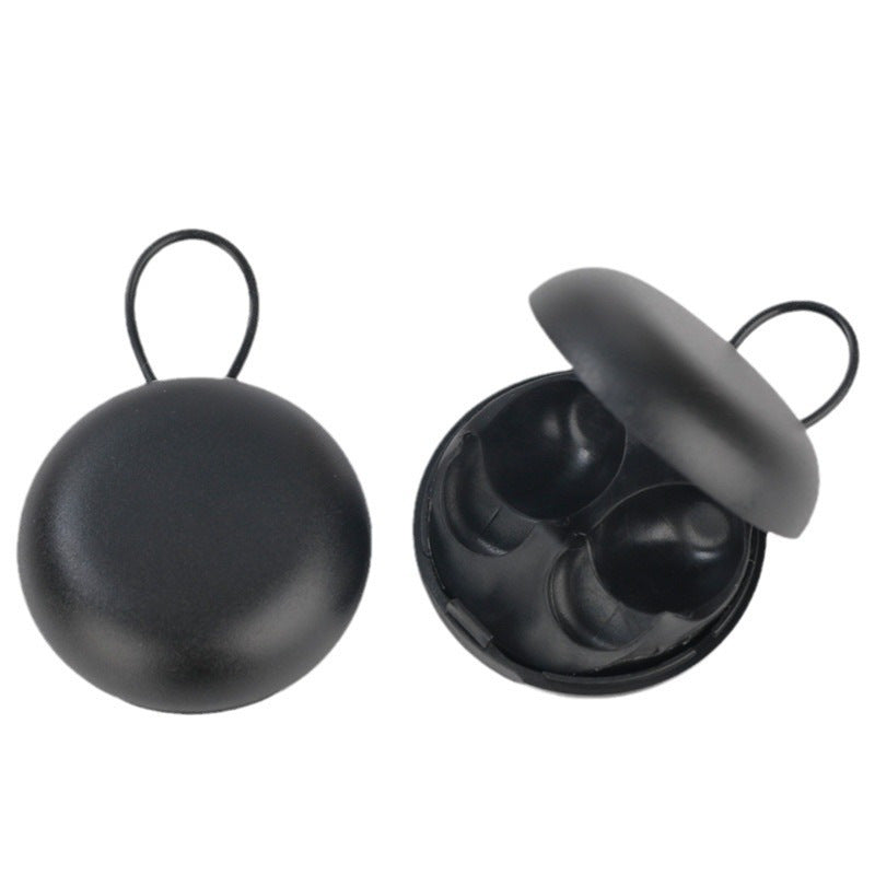 Oval Earplug Box, Small Round Box, Storage Box for Earplugs, Portable Mini Jewelry Storage Black Round Box