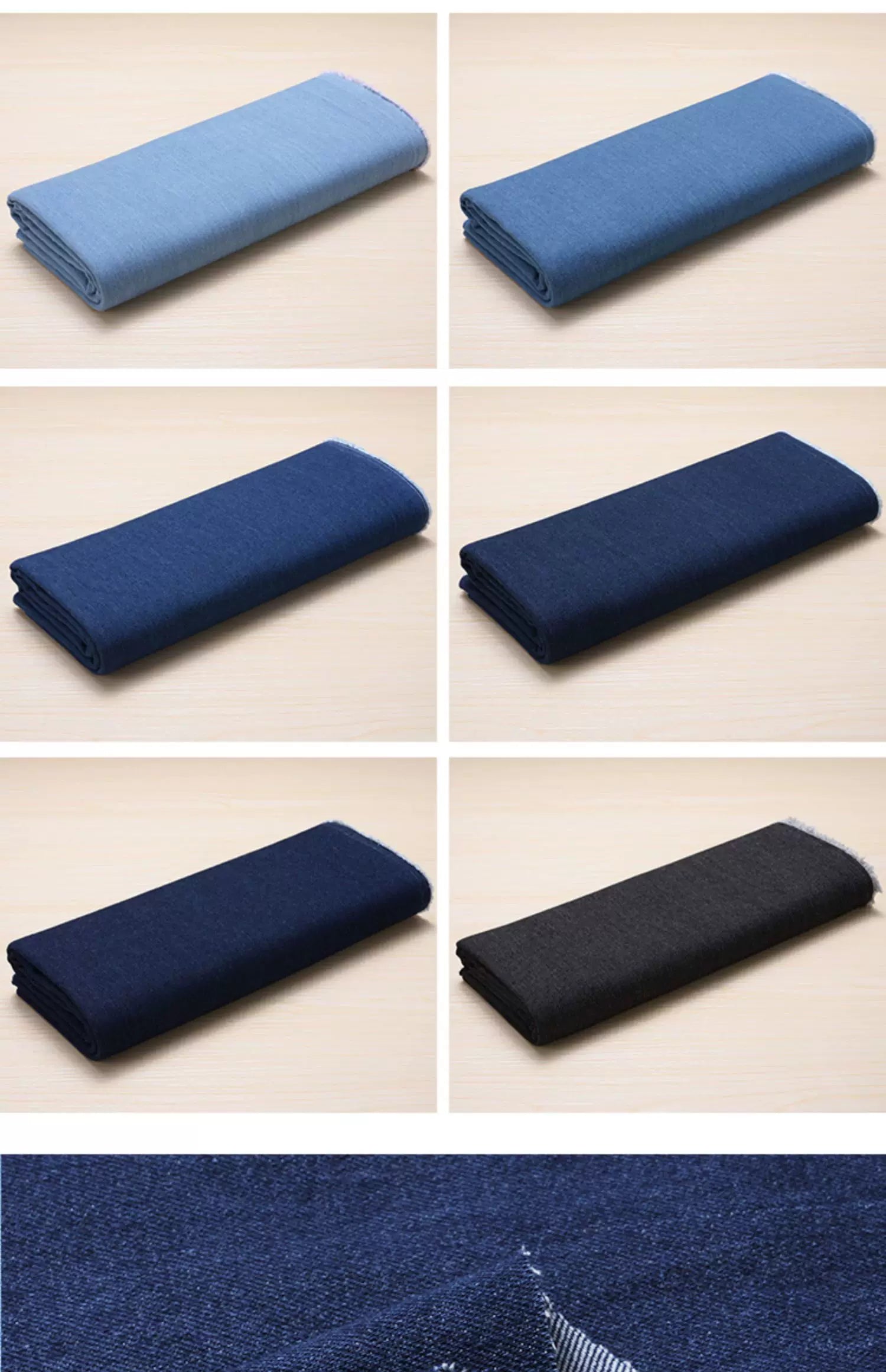 Washed Denim Jeans Fabric Cotton By The Meter for Needlework Dress Skirt Shirt Jacket Pants Diy Sewing Wearable Soft Cloth Blue