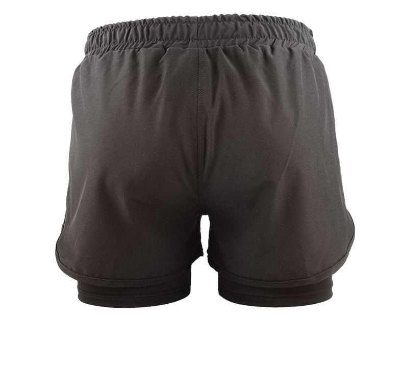 Men's Sports Shorts Summer Explosions Double-layer Quick-drying Swimming Trunks Anti-embarrassment Swimming Trunks Running Fitness Training Shorts