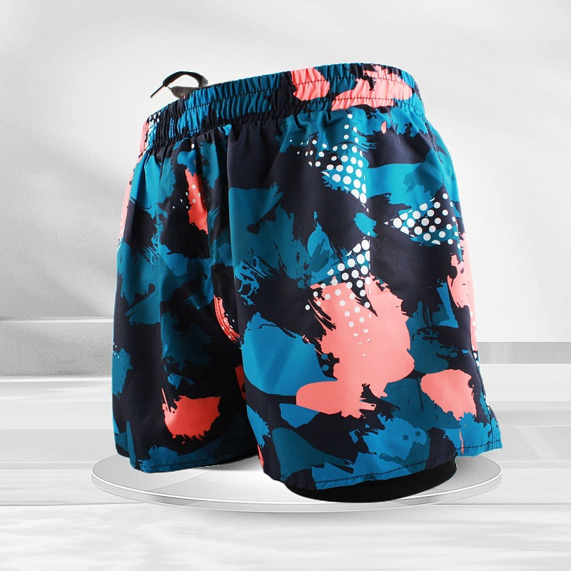 Men's Sports Shorts Summer Explosions Double-layer Quick-drying Swimming Trunks Anti-embarrassment Swimming Trunks Running Fitness Training Shorts