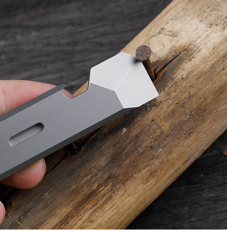 EDC Titanium Alloy Crowbar Portable Bottle Opener Safety Belt Cutter Outdoor Camping Gear Multifunction Tools