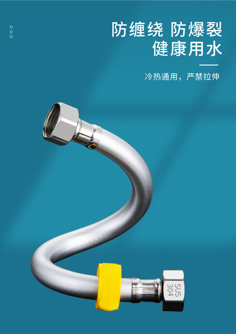 New 20-200cm PVC Water Inlet Hose G1/2" Plumbing Hose Bathroom Heater Hot and Cold Explosion Proof Connecting Pipe Household