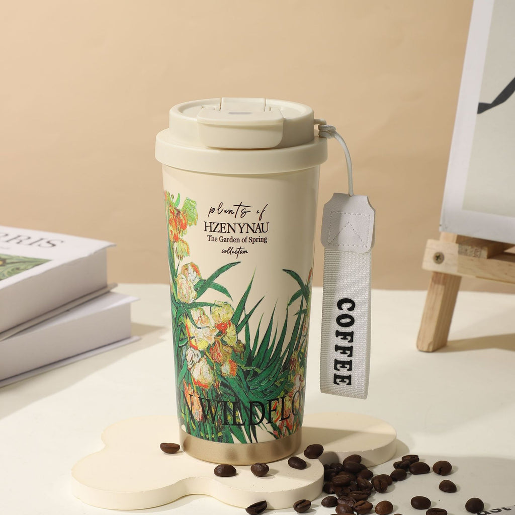 Summer Insulated Stainless Steel Water Cup, Thermos Cup, Coffee Cup, Double-Layer Car Cup, Smart Display Gift Cup, Customizable