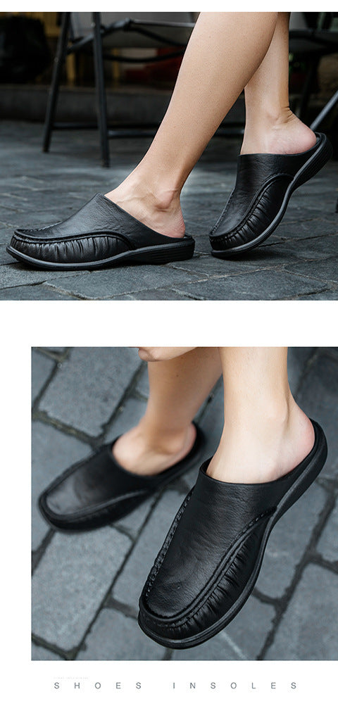 Cross-Border New Large Size Sandals for Summer Indoor and Outdoor Wear Home Men's Fashion Soft-Soled Half-Slippers Factory Direct Sales