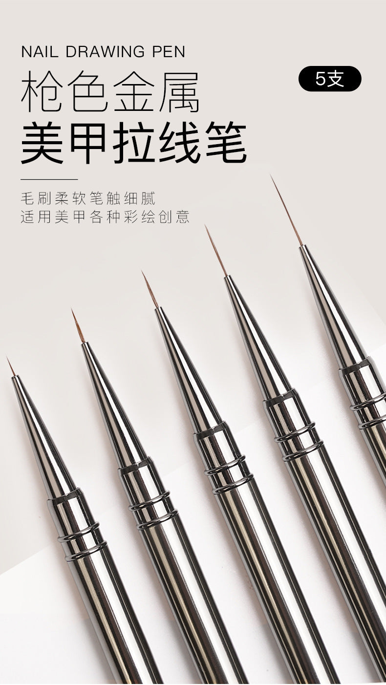 Nails Art Liner Brushes UV Gel Brush 6/9/12/15/18mm Nail Design Pen Elongated Lines Striping Painting Professional Manicure Tool