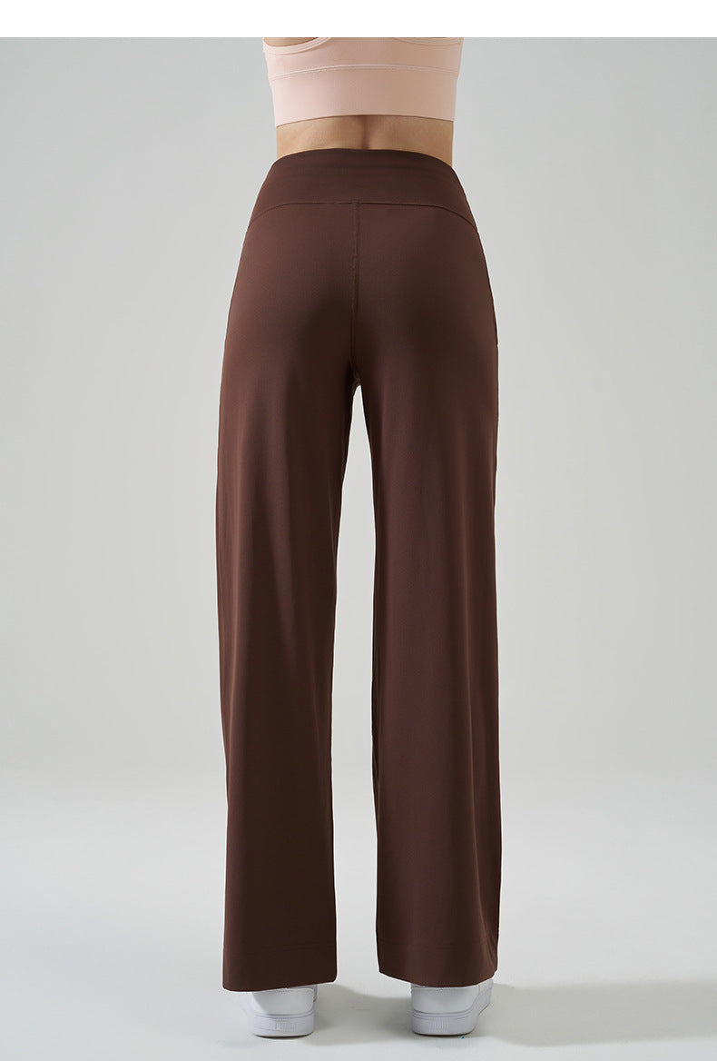 Women's High-Waisted Drawstring Wide-Leg Sports Pants Loose Fit Running Trousers & Slimming Yoga Fitness Pants