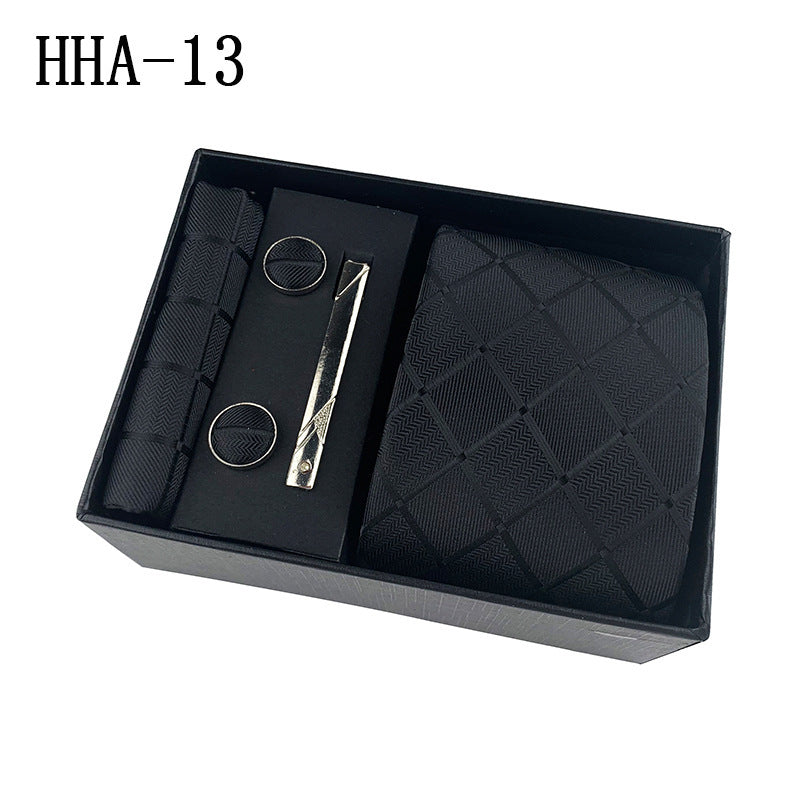 Factory Wholesale Men's Tie Business Dress Wedding Photo Suit Accessories Tie Cufflinks Square Tie Gift Box