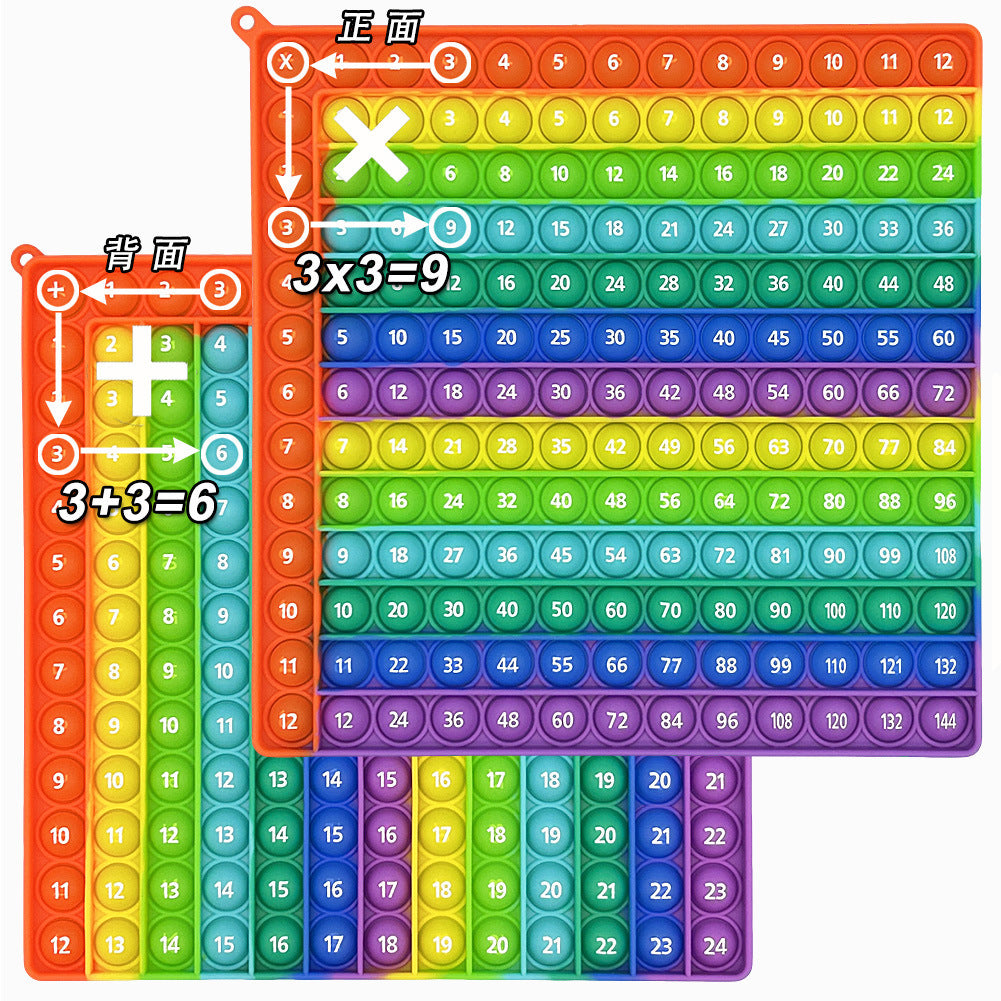 12X12 European and American Multiplication Table Math Practice Board Silicone Educational Science Learning Aid Toy Fun