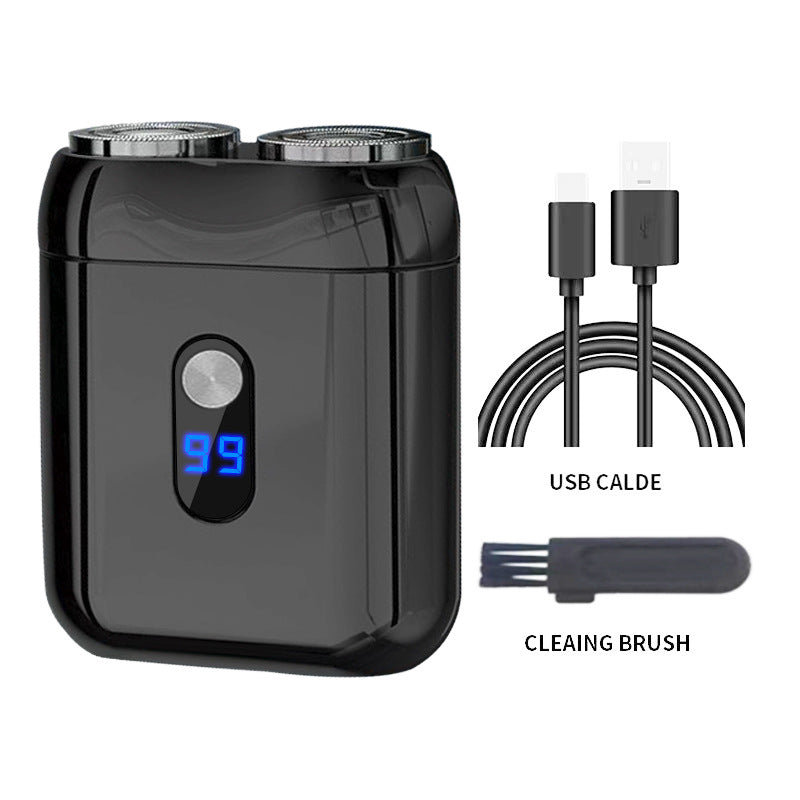 Cross-border Portable Two-head Double-head Magnetic Rechargeable Razor Men's Full-body Washable Electric Shaver Super Clean