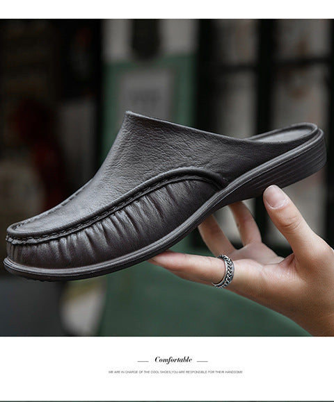 Cross-Border New Large Size Sandals for Summer Indoor and Outdoor Wear Home Men's Fashion Soft-Soled Half-Slippers Factory Direct Sales