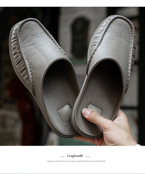 Cross-Border New Large Size Sandals for Summer Indoor and Outdoor Wear Home Men's Fashion Soft-Soled Half-Slippers Factory Direct Sales