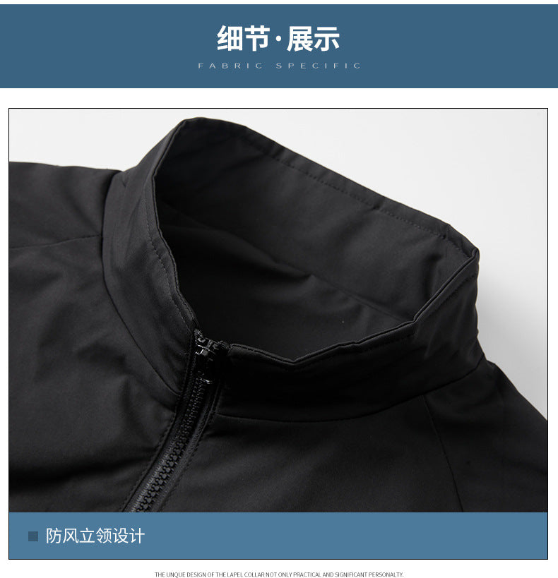 Russian Foreign Trade Trendy Brand Reflective Patchwork Stand-Up Collar Jacket Spring and Autumn Loose Sports Casual Jacket for Men