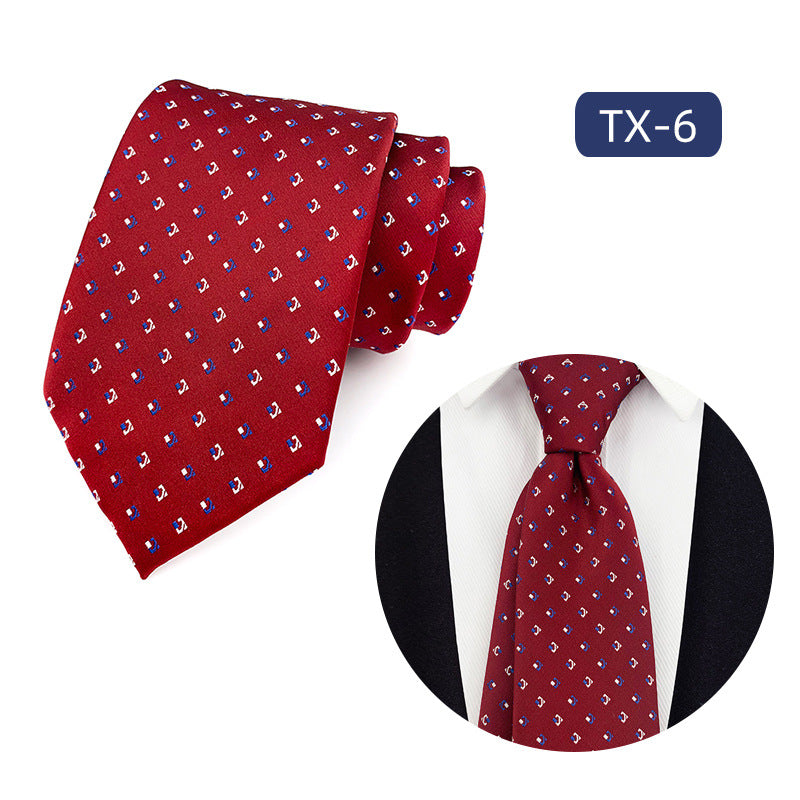 in stock wholesale men's tie jacquard yarn-dyed fabric small floral pattern business casual wedding groom tie