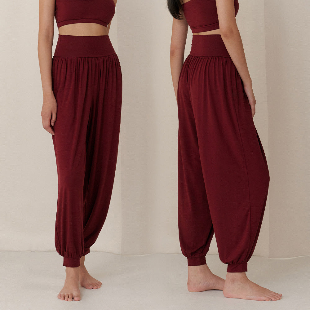 2025 Spring New Yoga Trousers Women's Loose Leg Bloomers Breathable Pilates Dance Fitness Sports Pants