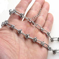 Stainless steel special-shaped chain handmade thorns knot chain men's personality hip-hop trendy jewelry chain for foreign trade
