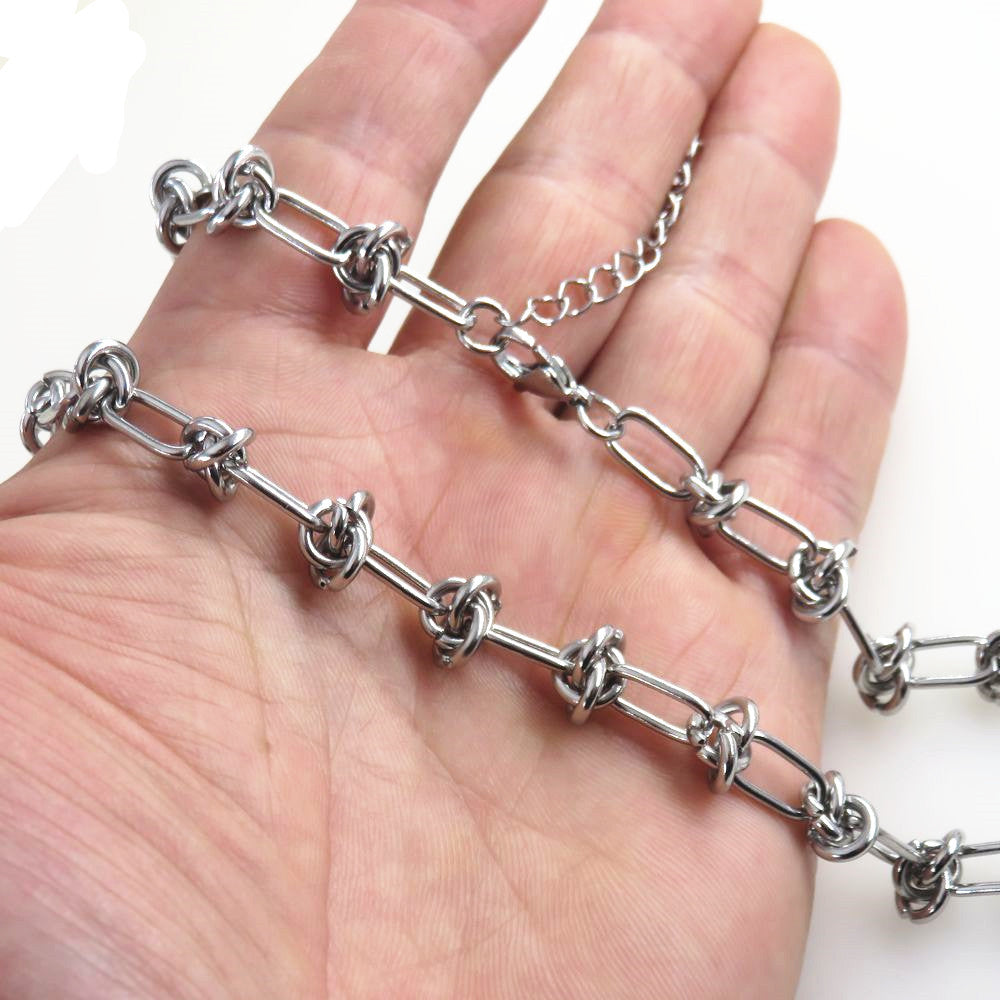 Stainless steel special-shaped chain handmade thorns knot chain men's personality hip-hop trendy jewelry chain for foreign trade