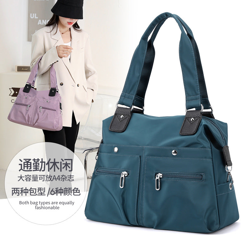 Fashion Travel Handbag Lightweight Water-repellent Nylon Cloth Bag New Women's Shoulder Bag Fashionable All-match Shopping Bag