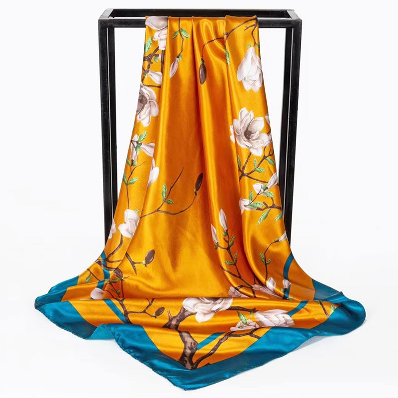 Mother's Day gift double-sided scarf 90 square scarf summer women's thin decorative versatile small scarf shawl scarf scarf