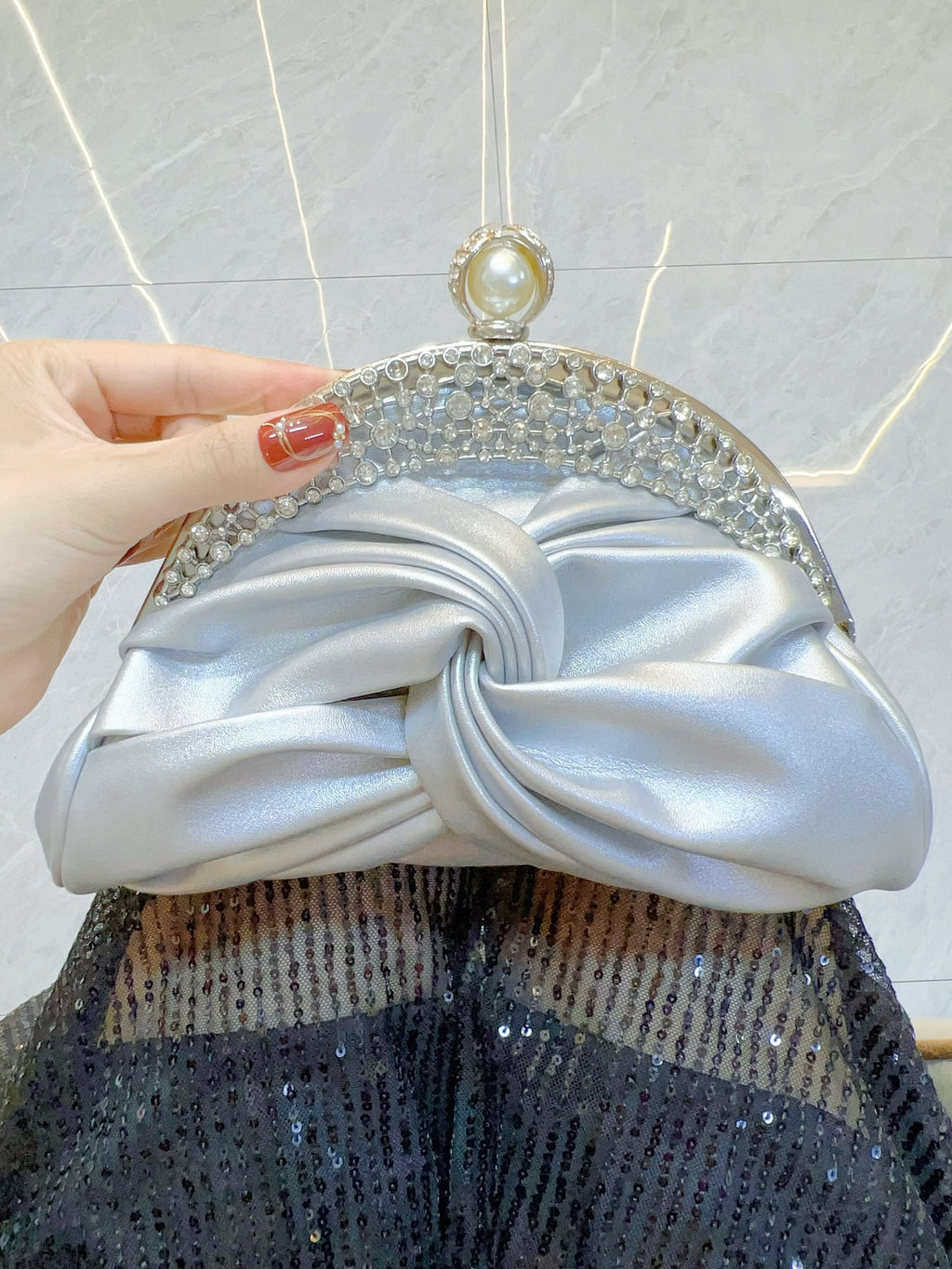 New Cross-border Socialite Clutch Bag Rhinestone Evening Dress Women's Bag Chain Crossbody Bag Evening Banquet Bag Gift Bag Bridal Bag