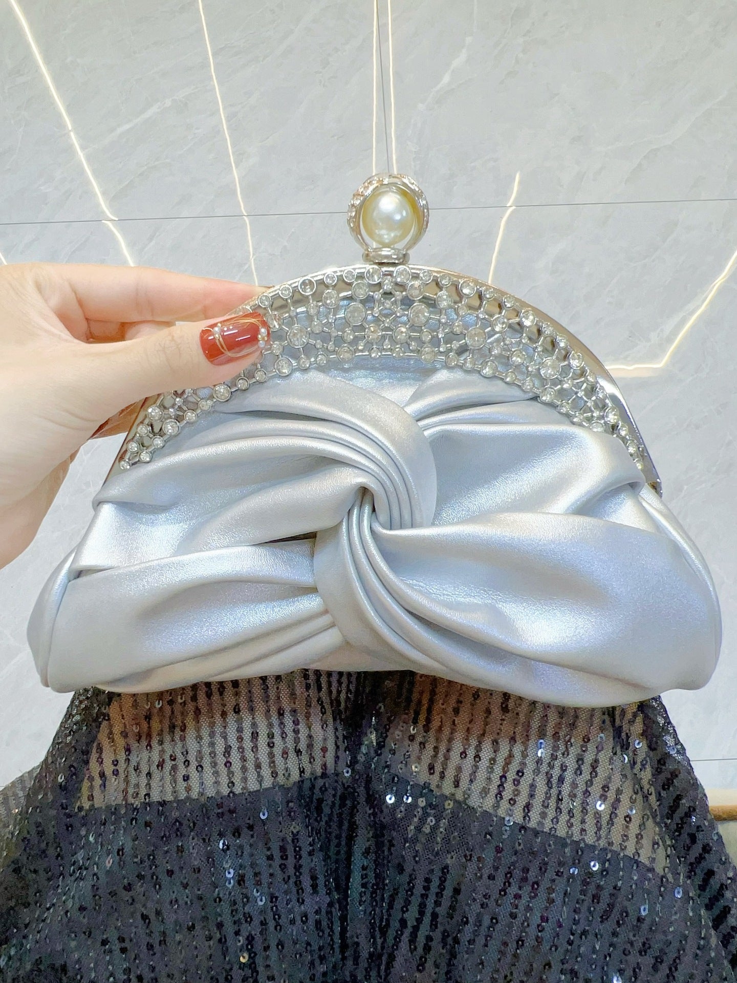 New Cross-border Socialite Clutch Bag Rhinestone Evening Dress Women's Bag Chain Crossbody Bag Evening Banquet Bag Gift Bag Bridal Bag