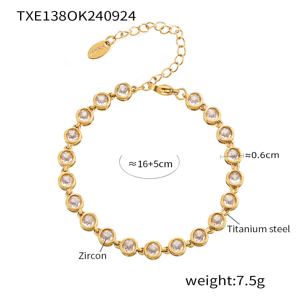 INS Internet Celebrity Bohemian Zircon Bracelet Simple Advanced Dopamine Necklace Advanced Temperament Jewelry suit