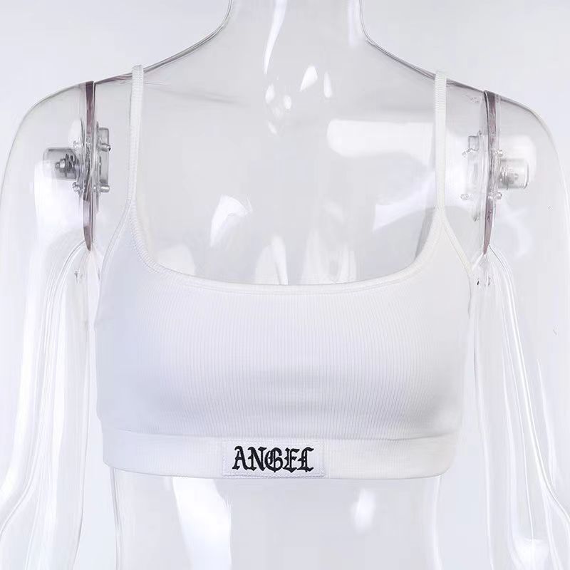 2024 spring and summer new English label rib European and American fashion small suspender shorts suit women's cross-border foreign trade Wholesale
