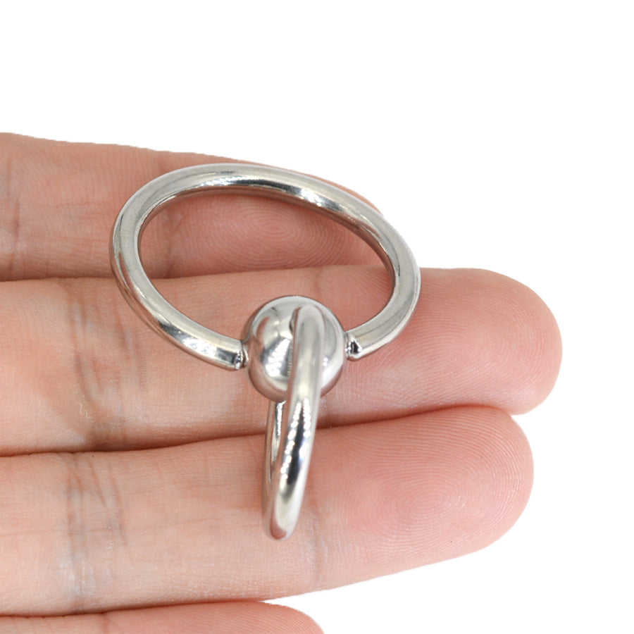 24/28mm Piercing Jewelry Shady Ring Collar Double Ring Pure Titanium Steel Male Piercing Large Inner Diameter Piercing Jewelry PA Ring