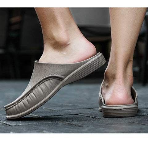 Cross-Border New Large Size Sandals for Summer Indoor and Outdoor Wear Home Men's Fashion Soft-Soled Half-Slippers Factory Direct Sales