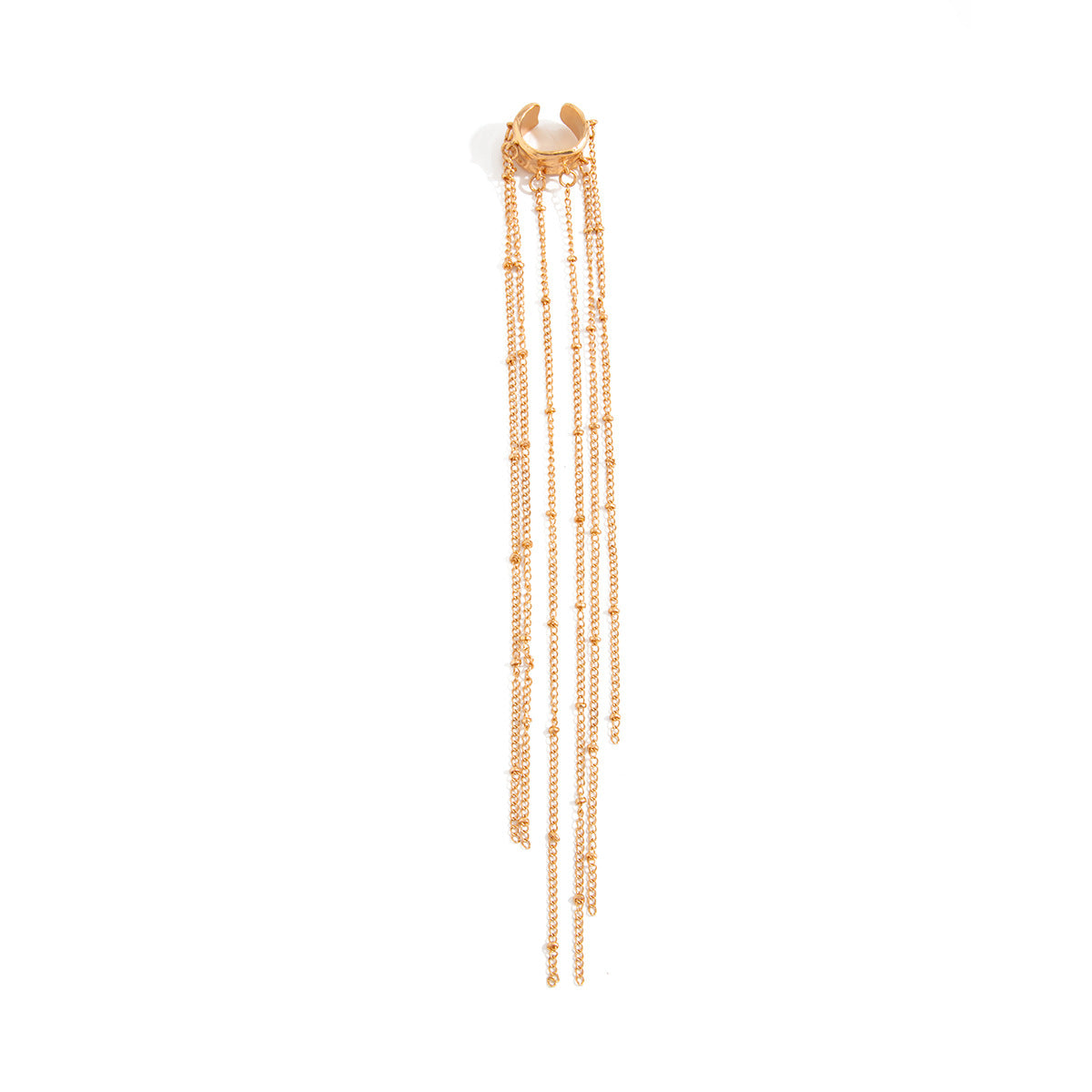 Unique Long Tassel No Piercing Ear Clip Earrings for Women New Gothic Silver Color C-shaped Ear Cuff Fashion Jewelry Gift
