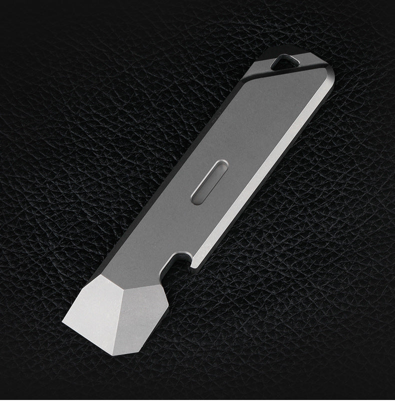 EDC Titanium Alloy Crowbar Portable Bottle Opener Safety Belt Cutter Outdoor Camping Gear Multifunction Tools