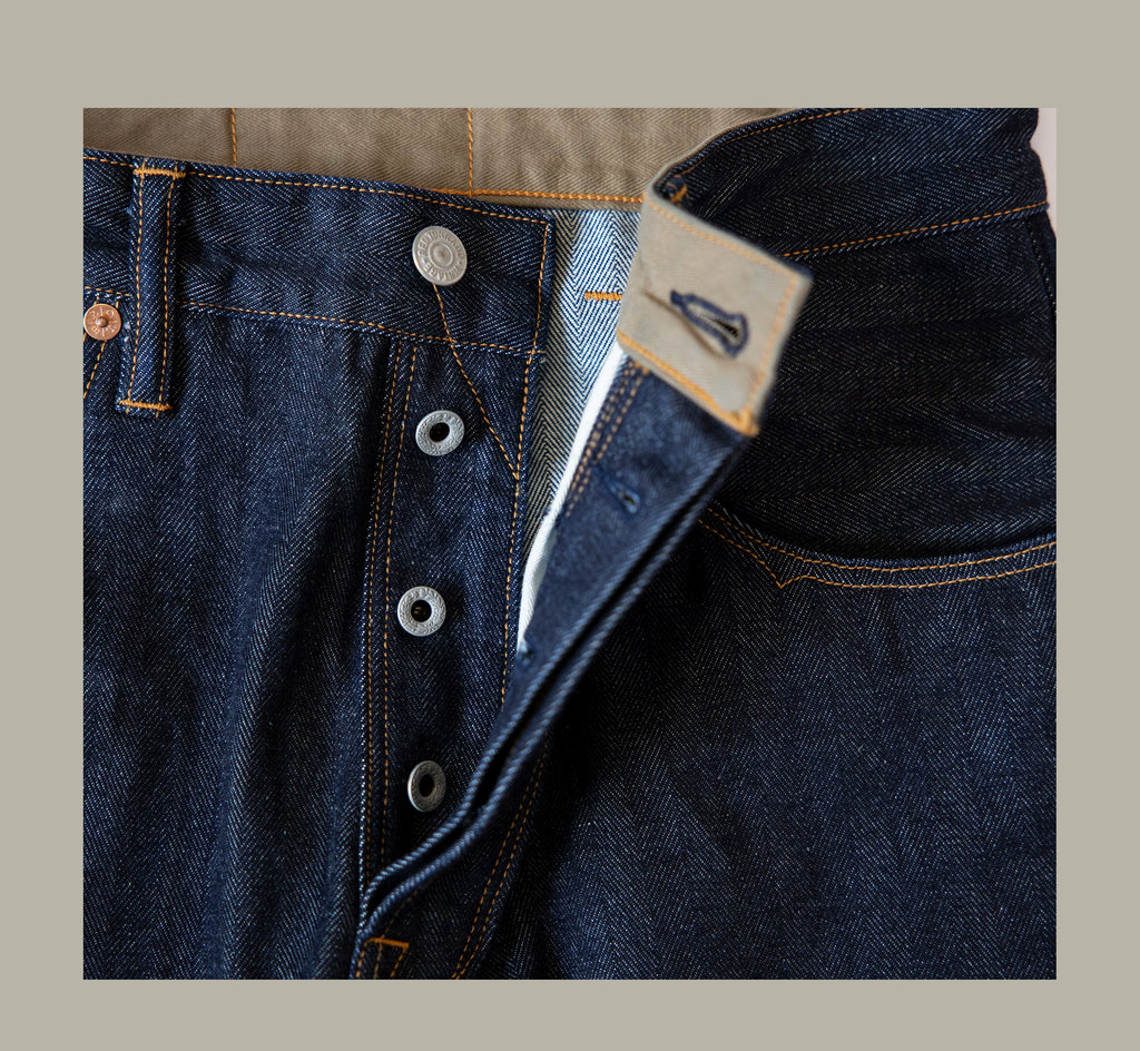 507-0001 Red Tornado  Vintage 15 Oz Indigo Selvage Stylish Trousers Mens Casual Raw Denim Jean Pants