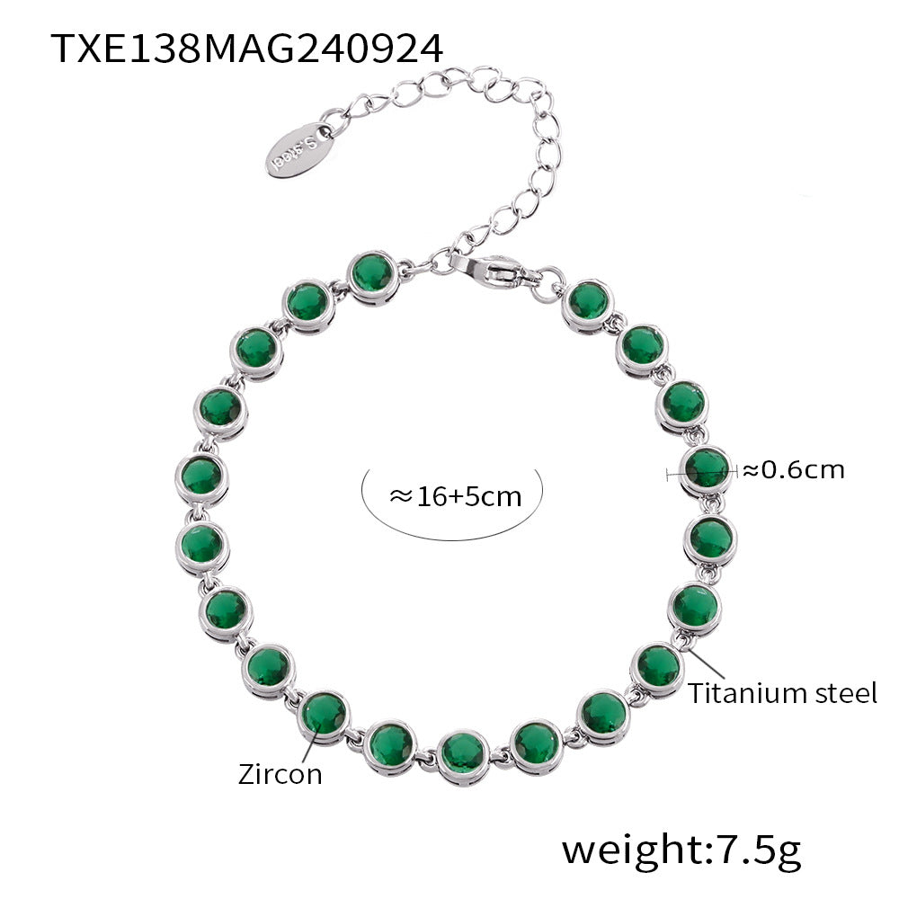 INS Internet Celebrity Bohemian Zircon Bracelet Simple Advanced Dopamine Necklace Advanced Temperament Jewelry suit