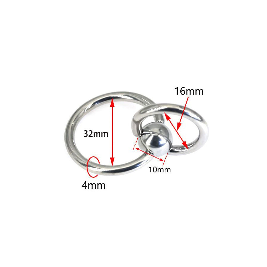 24/28mm Piercing Jewelry Shady Ring Collar Double Ring Pure Titanium Steel Male Piercing Large Inner Diameter Piercing Jewelry PA Ring