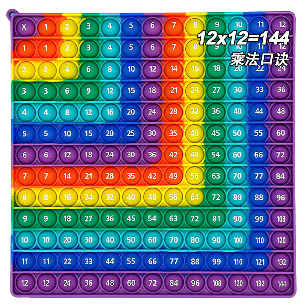 12X12 European and American Multiplication Table Math Practice Board Silicone Educational Science Learning Aid Toy Fun