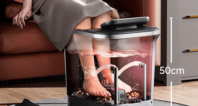 Electric Foot Bath Bucket Vibration Sterilization Foot Spa Bubbles Footbath Machine for Relieve Pressure Relaxation Foot Massage