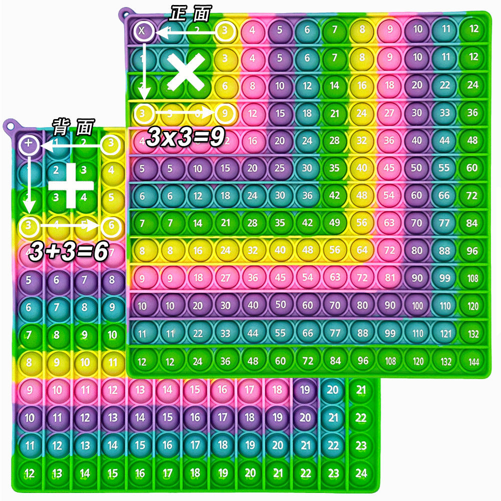 12X12 European and American Multiplication Table Math Practice Board Silicone Educational Science Learning Aid Toy Fun