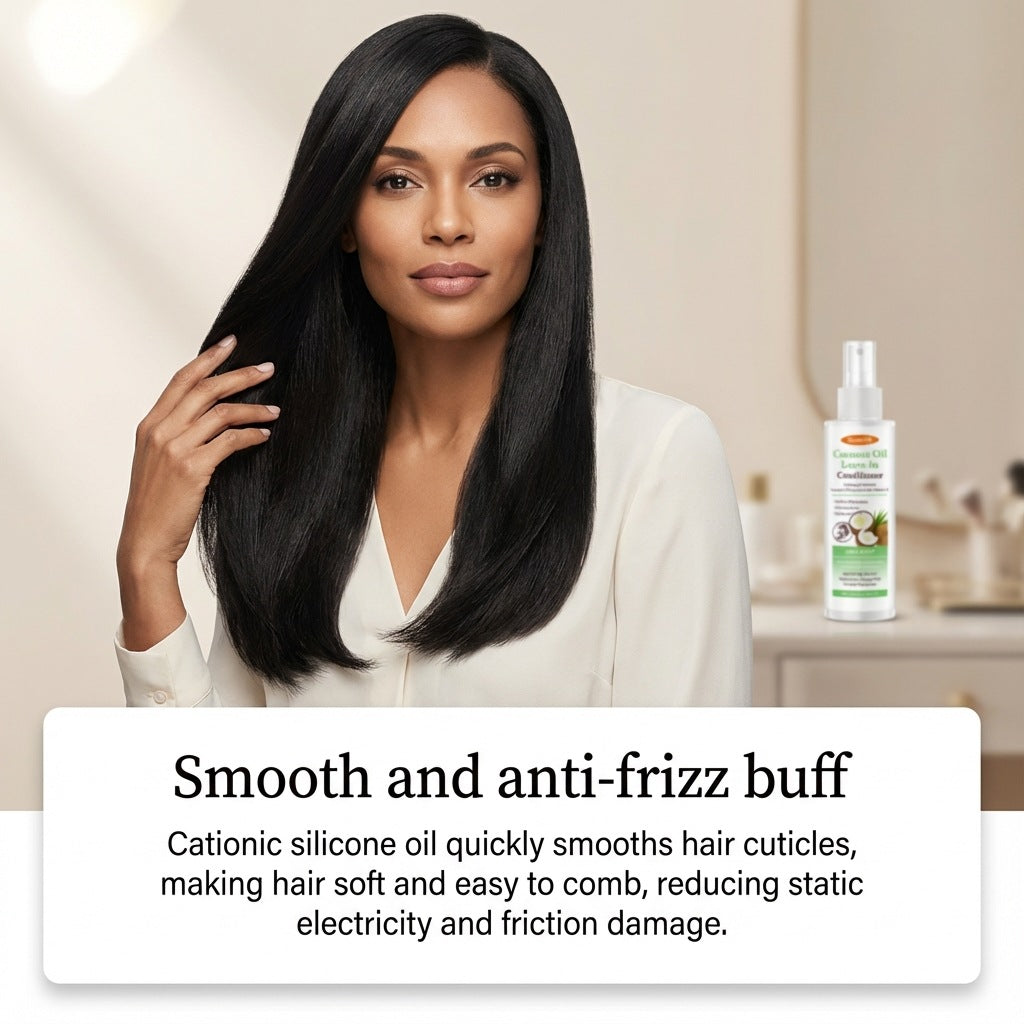 Gleamxi Coconut Oil Leave-In Conditioner Spray Softens Detangles Dry Tangled Minimizes Frizz Boosts Shine Hair Care Product