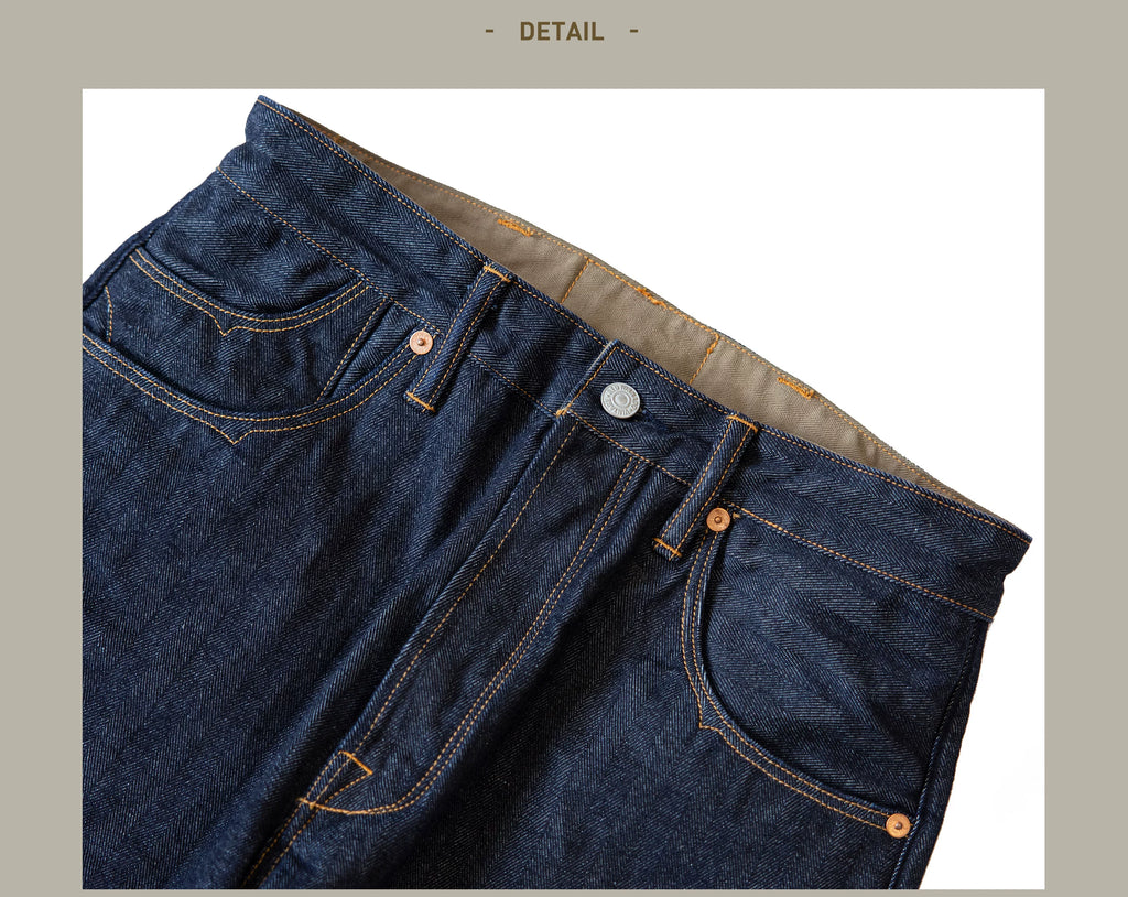 507-0001 Red Tornado  Vintage 15 Oz Indigo Selvage Stylish Trousers Mens Casual Raw Denim Jean Pants