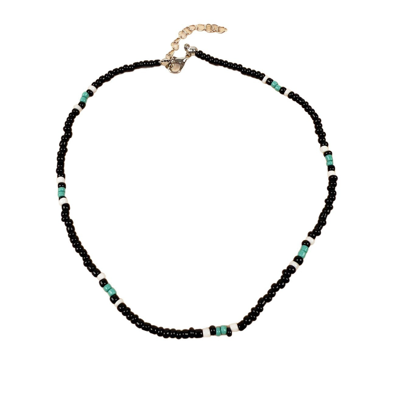 European and American Cross-Border Jewelry Personalized Mixed Colorful Rice Bead Clavicle Necklace for Women Bohemian Beach Rest Clavicle Chain